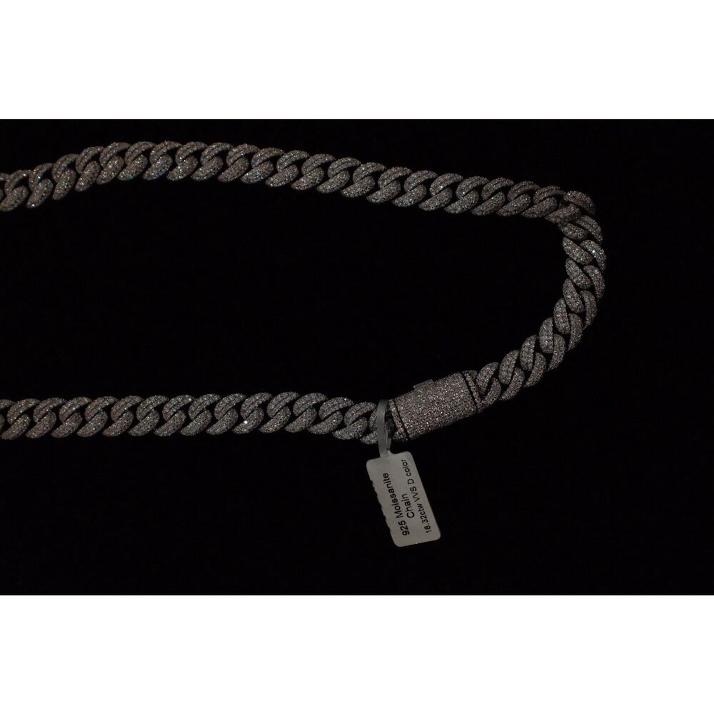 MOISSANITE Chain 925 Sterling Silver Passes Tester Real Iced Hip Hop Necklace